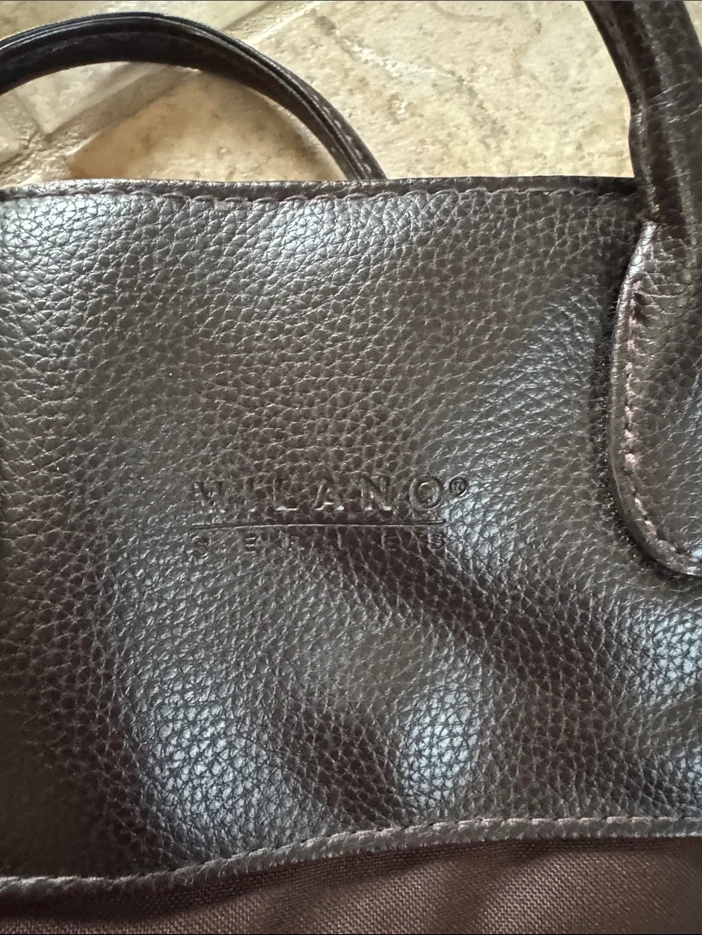 Milano Men's Laptop Tote in Dark Brown with Chocolate Trim